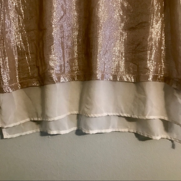 H&M sheer metallic silk cotton Hi Lo blouse - Picture 3 of 5